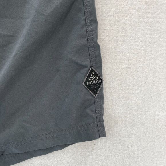 prAna Mojo Pull On Shorts Mens Large Gray Stretch Waistband Outdoors Hiking - Picture 2 of 10